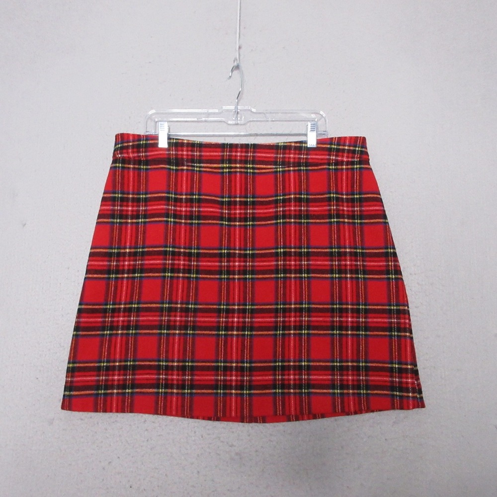 J Crew Skirt 16 Red Plaid Tartan Wool Blend Mini Holiday Preppy Academic NWT